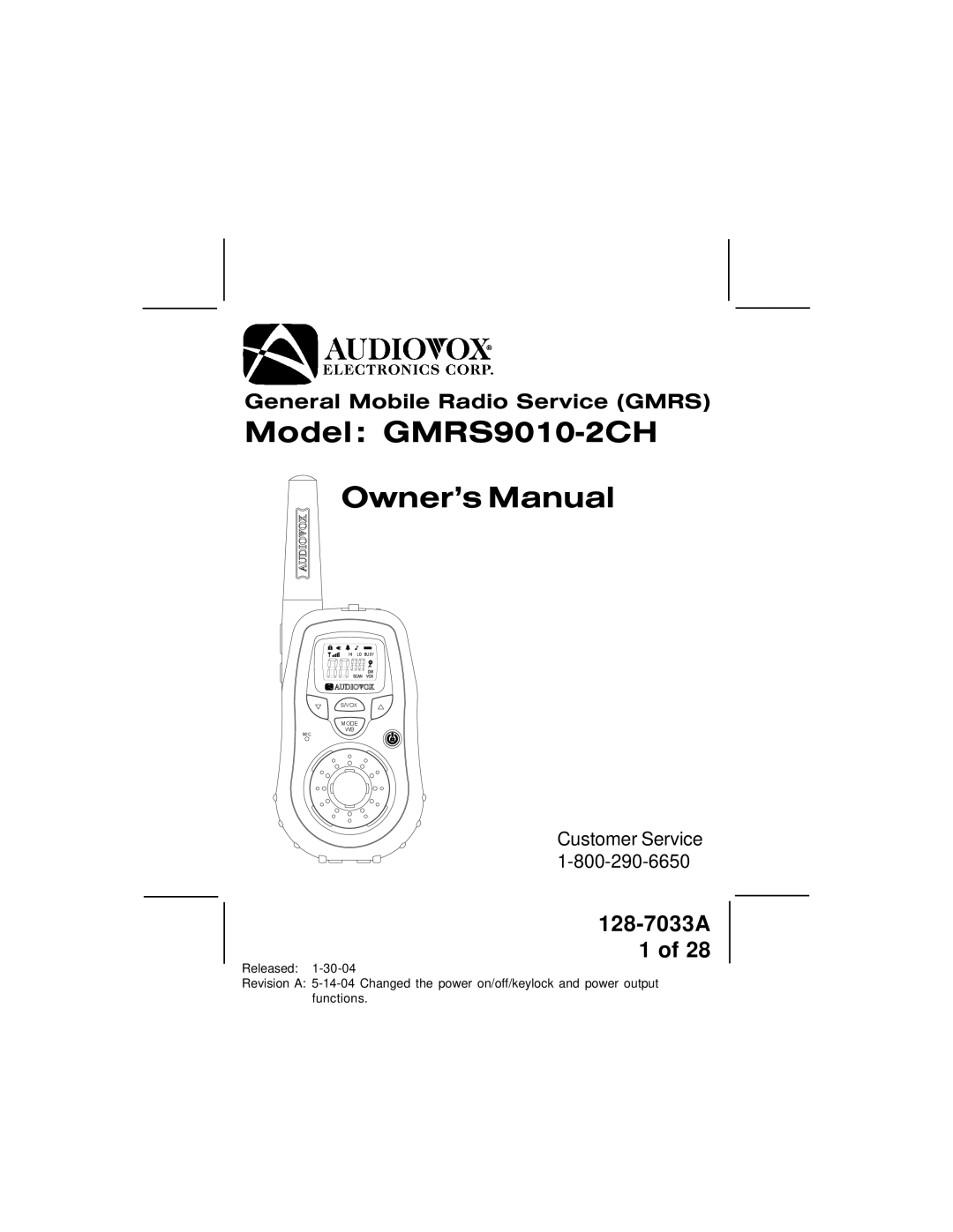 JAMO owner manual Model GMRS9010-2CH 