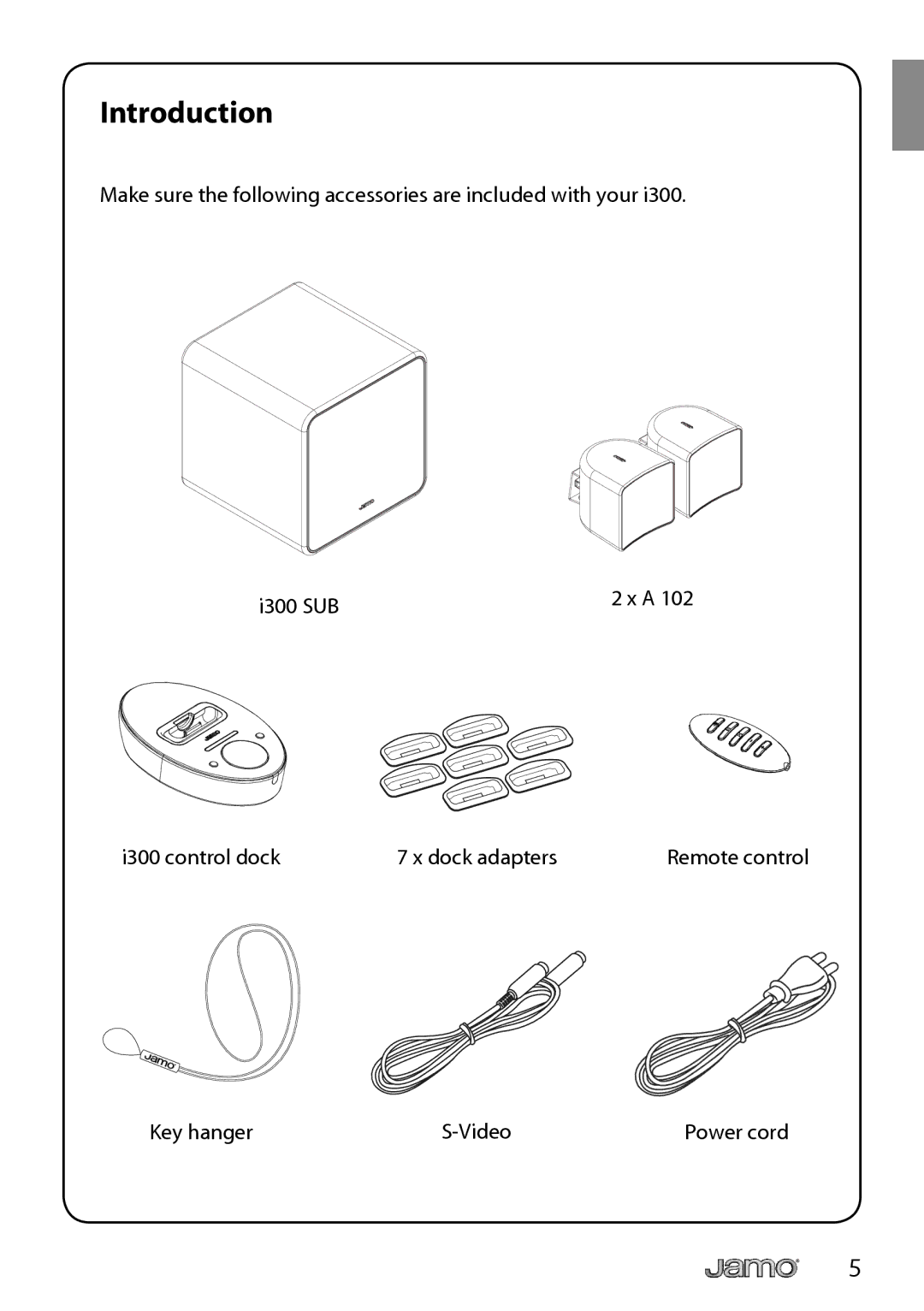 JAMO I300 manual Introduction 