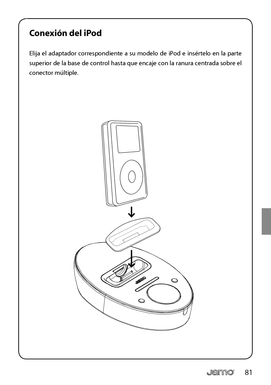 JAMO I300 manual Conexión del iPod 