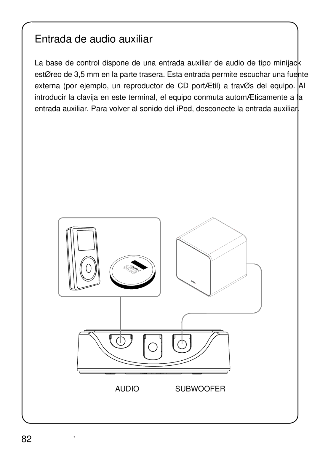 JAMO I300 manual Entrada de audio auxiliar 