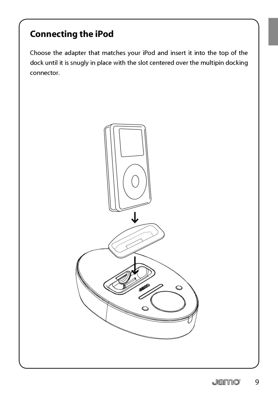 JAMO I300 manual Connecting the iPod 