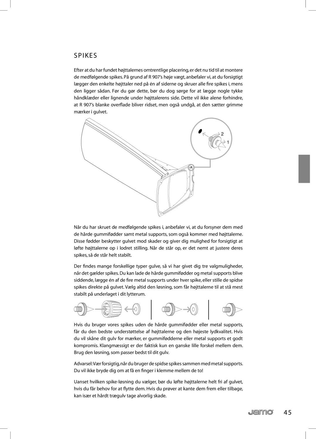 JAMO R 907 owner manual I K E S 