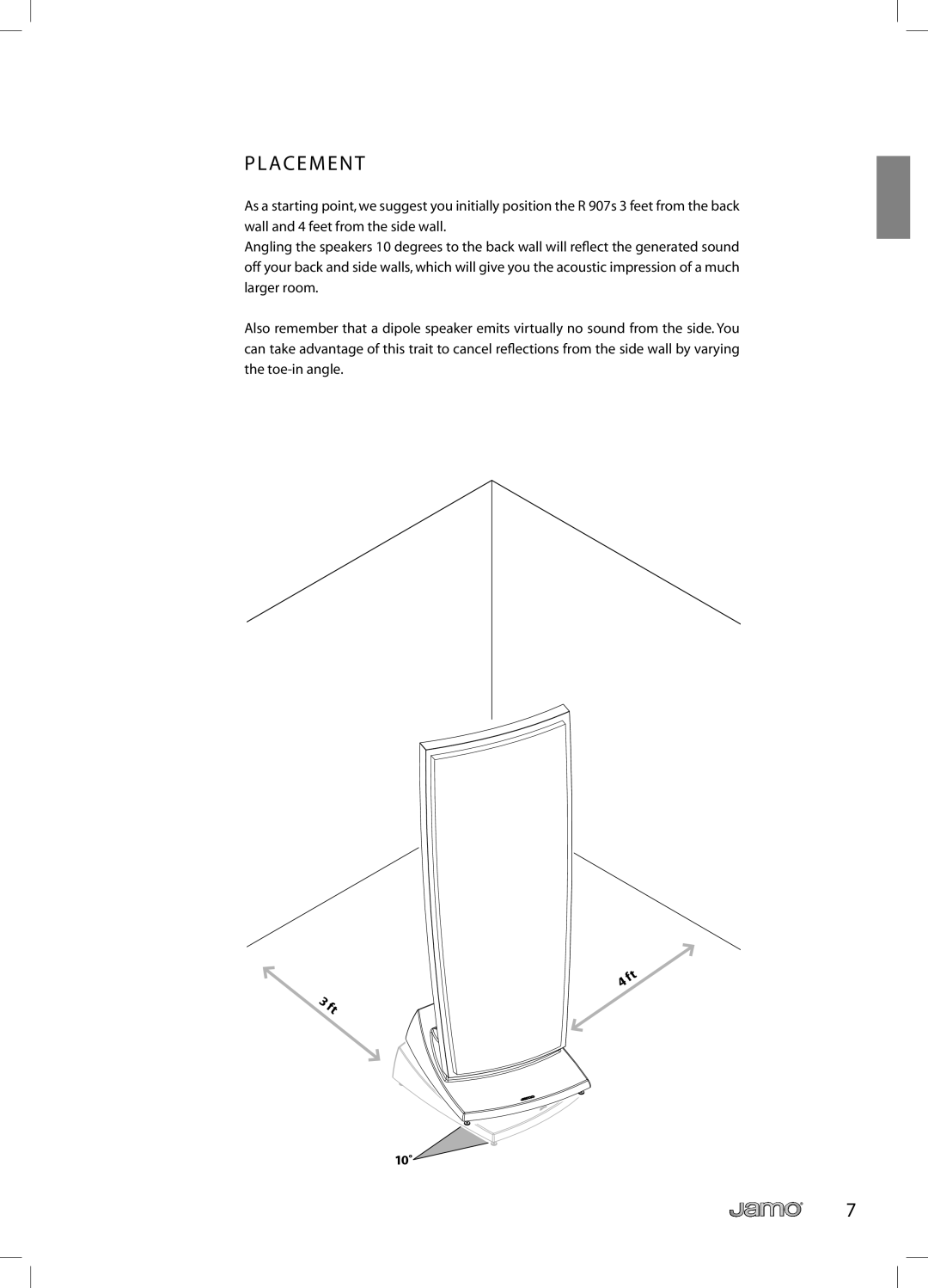 JAMO R 907 owner manual Ac E M E N T 