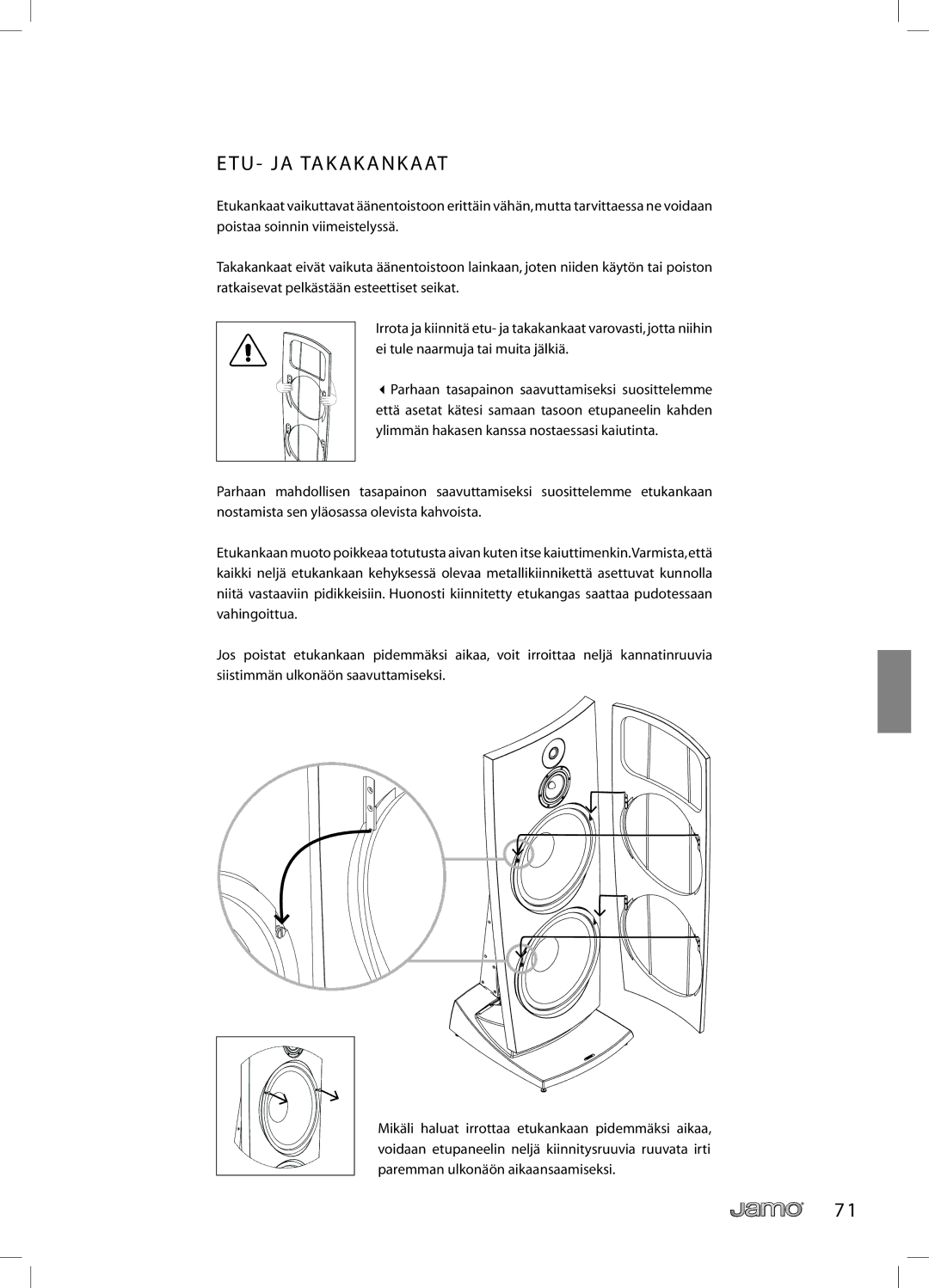 JAMO R 907 owner manual ETU JA Takakankaat 