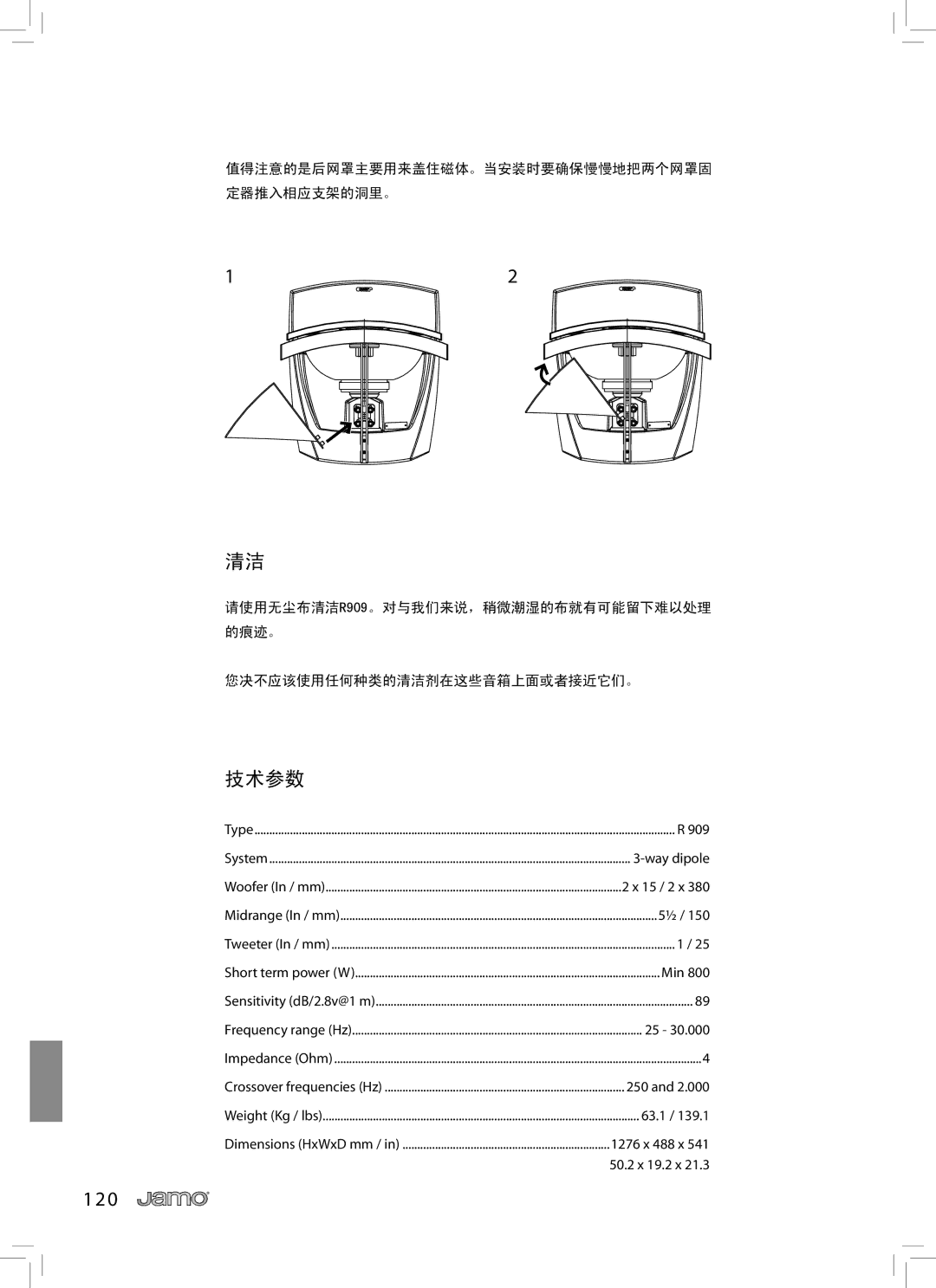 JAMO R 909 owner manual 