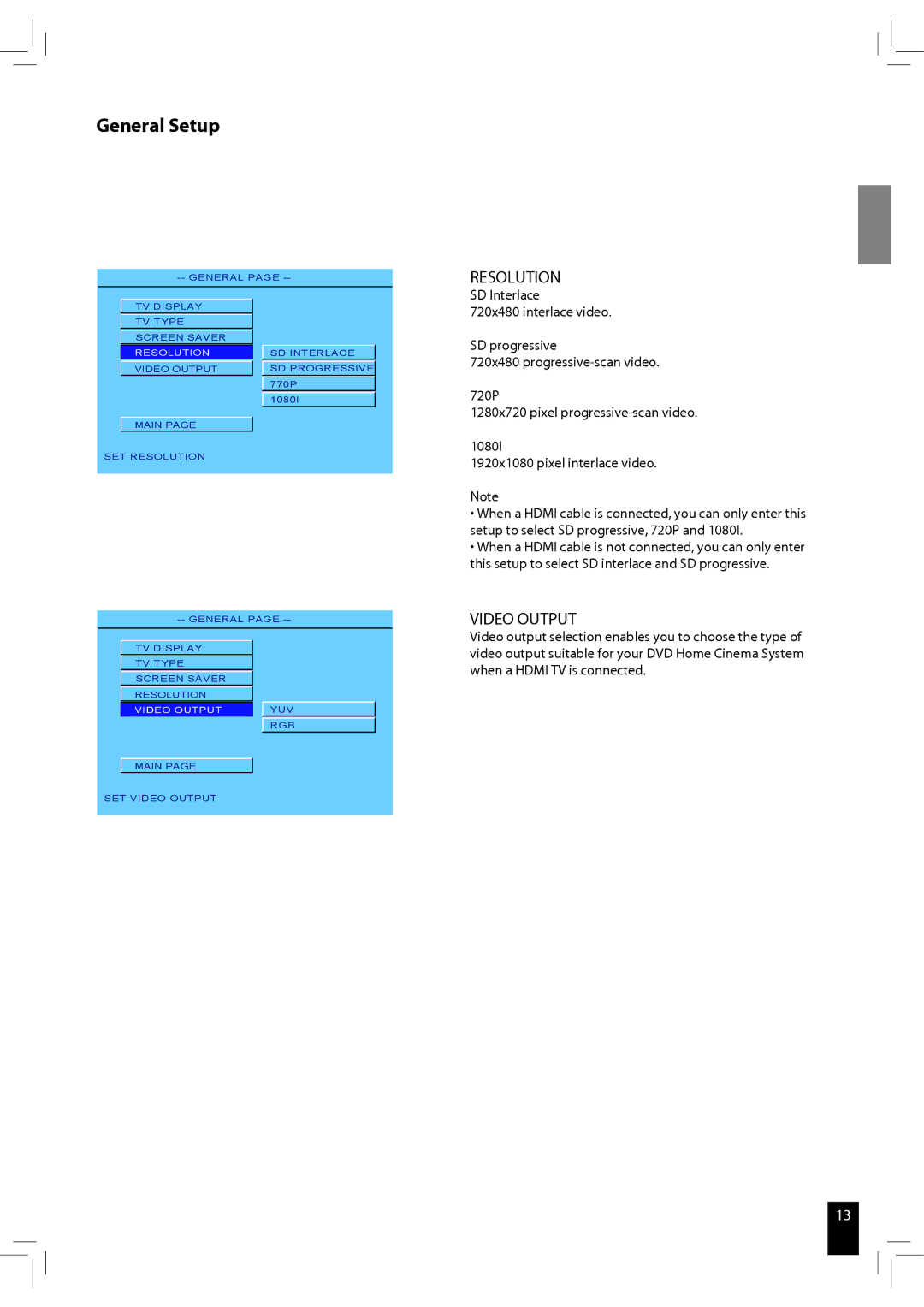 JAMO S 502 manual Resolution, Video Output 