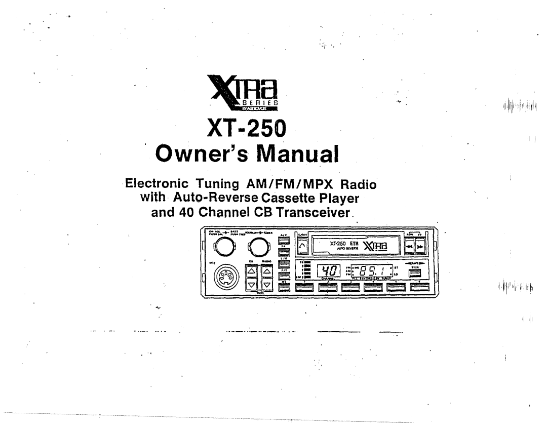 JAMO XT-250 owner manual @g·.... Ie1 un 