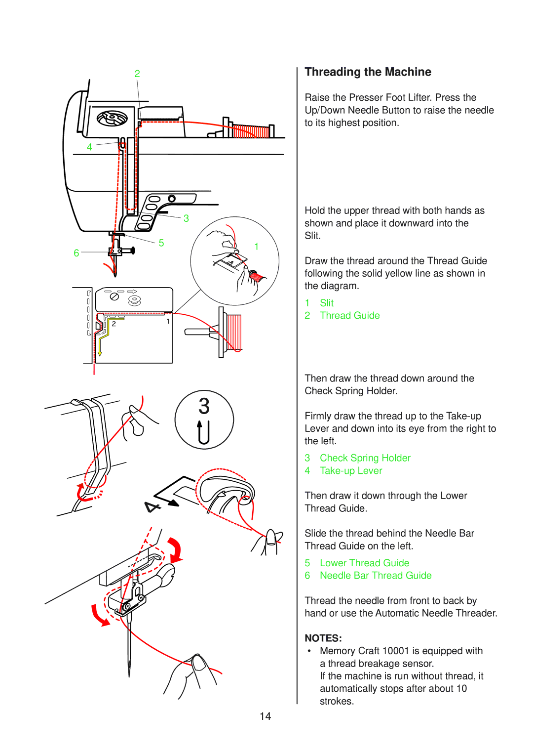 Janome 10001 manual Threading the Machine 