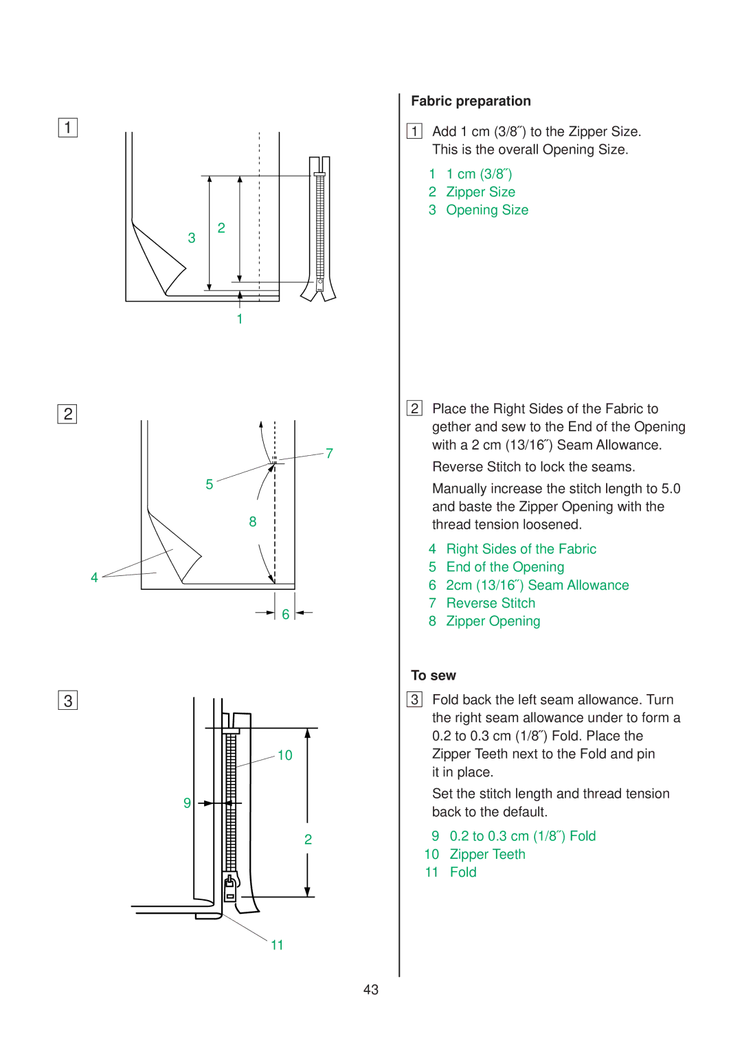 Janome 10001 manual Fabric preparation, To sew 