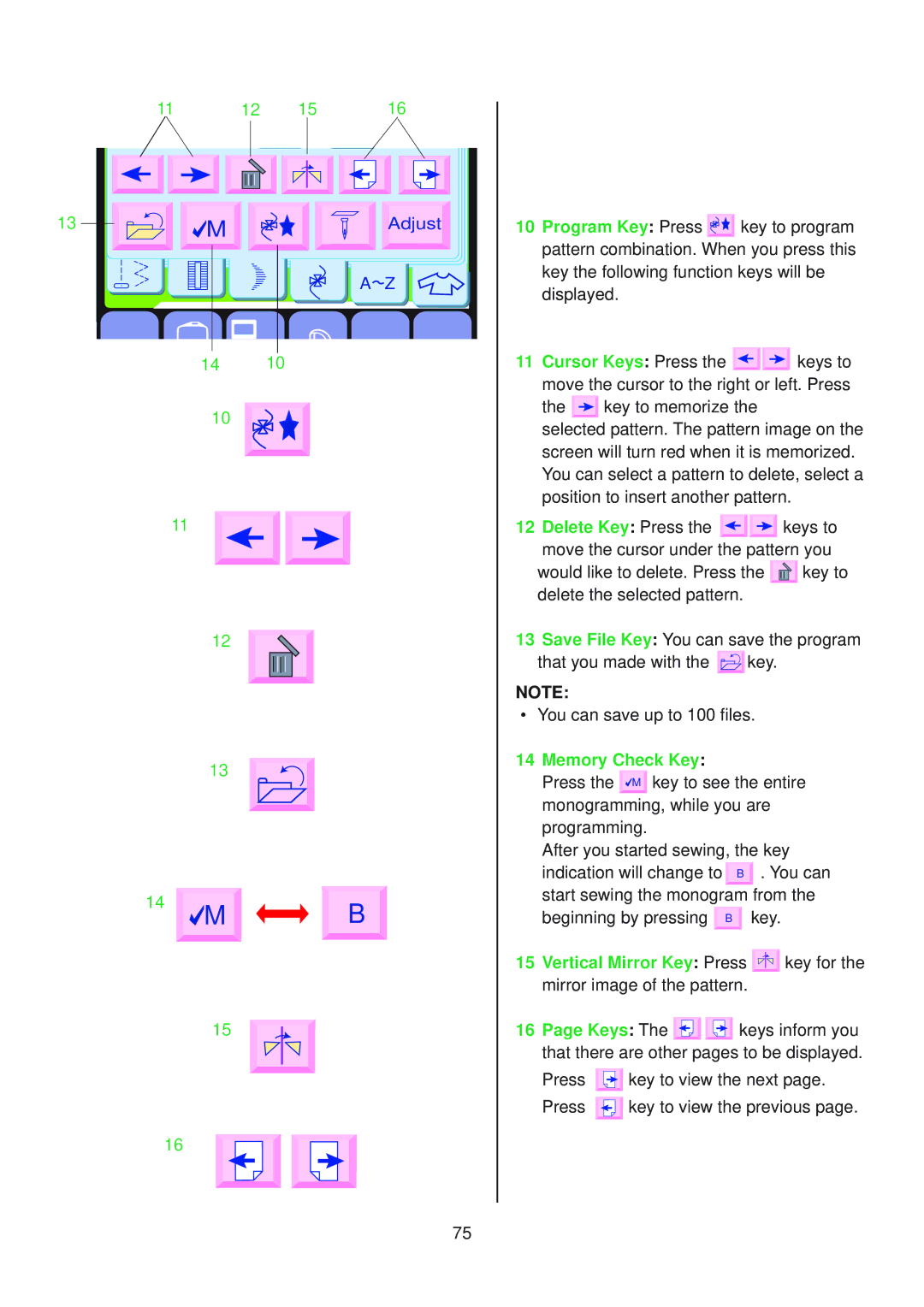 Janome 10001 manual Memory Check Key 