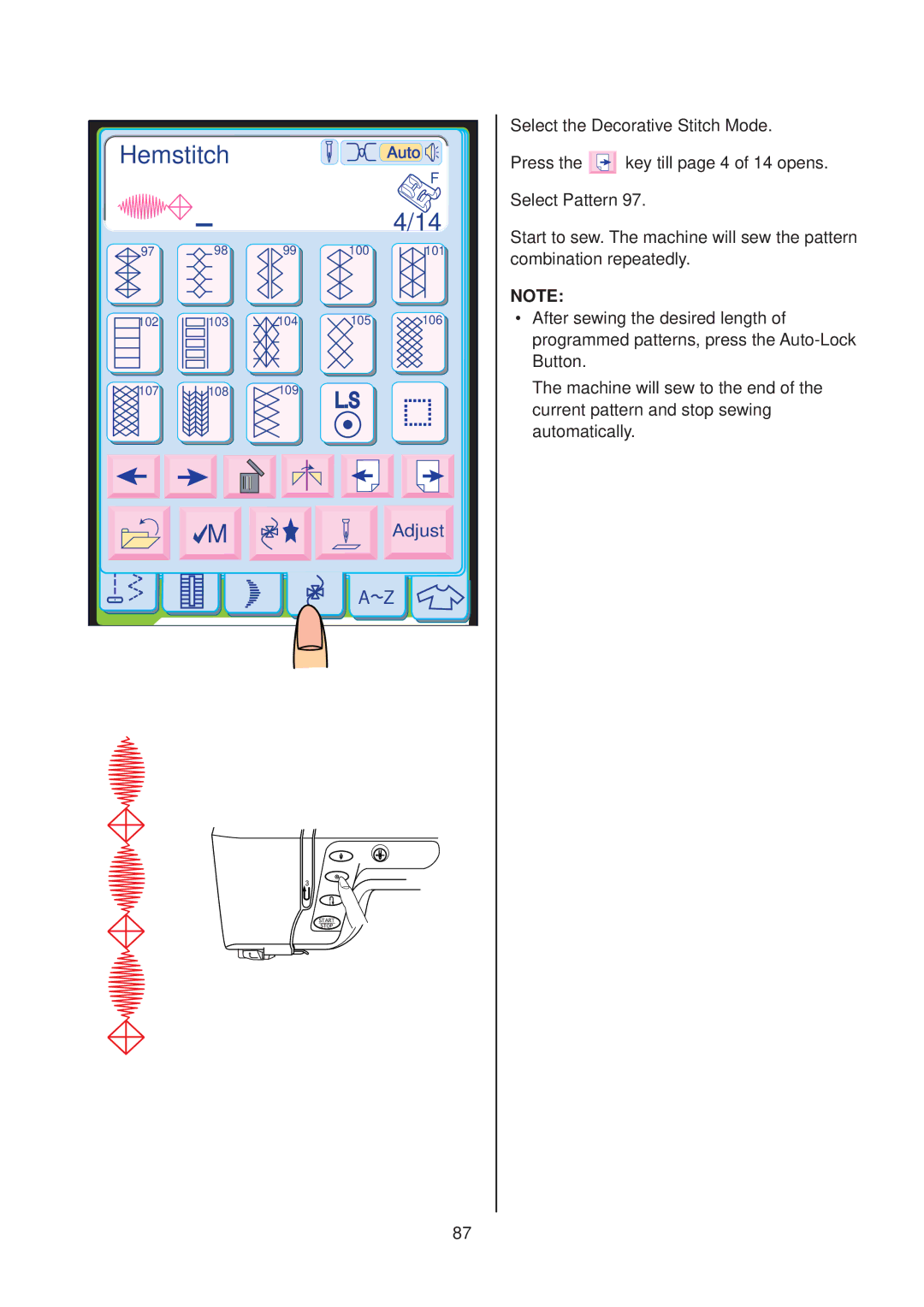 Janome 10001 manual Hemstitch 