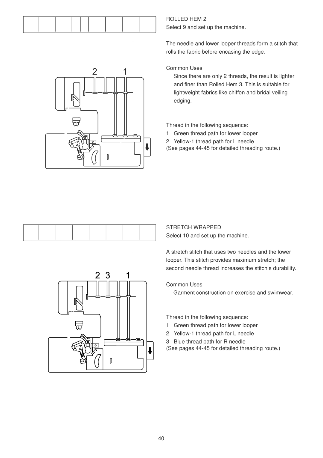 Janome 1100D Professional manual Select 9 and set up the machine, Stretch Wrapped, Select 10 and set up the machine 