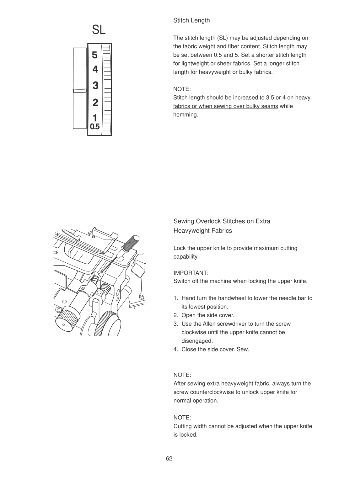 Janome 1100D Professional manual Stitch Length, Sewing Overlock Stitches on Extra Heavyweight Fabrics 