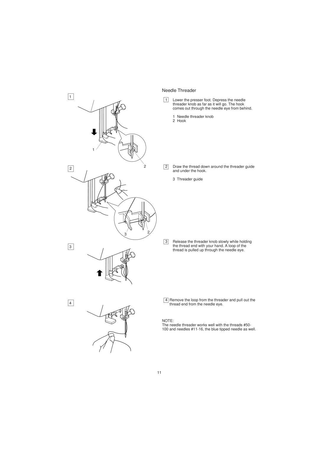 Janome 300E manual Needle Threader 