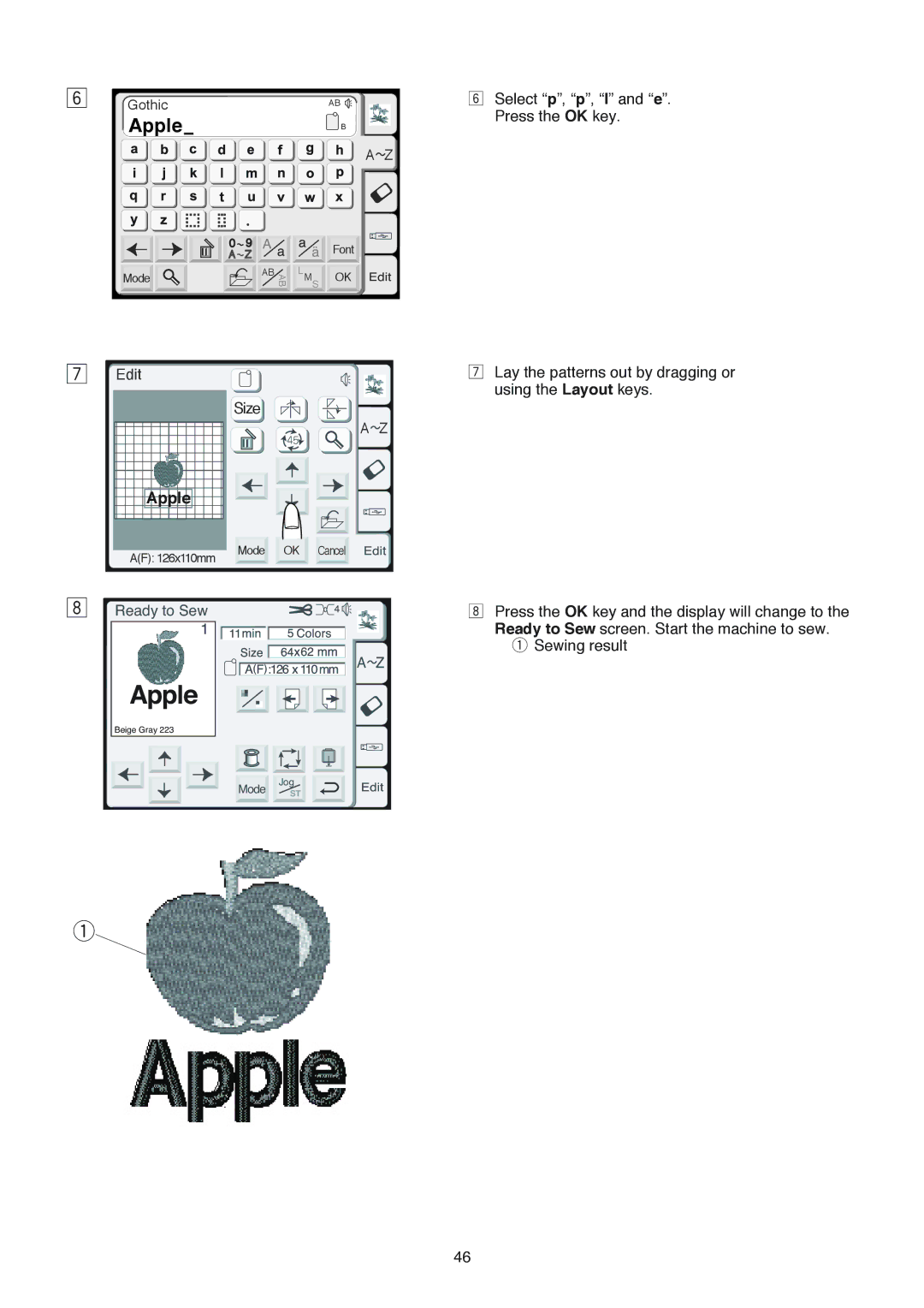 Janome 350E manual Apple 