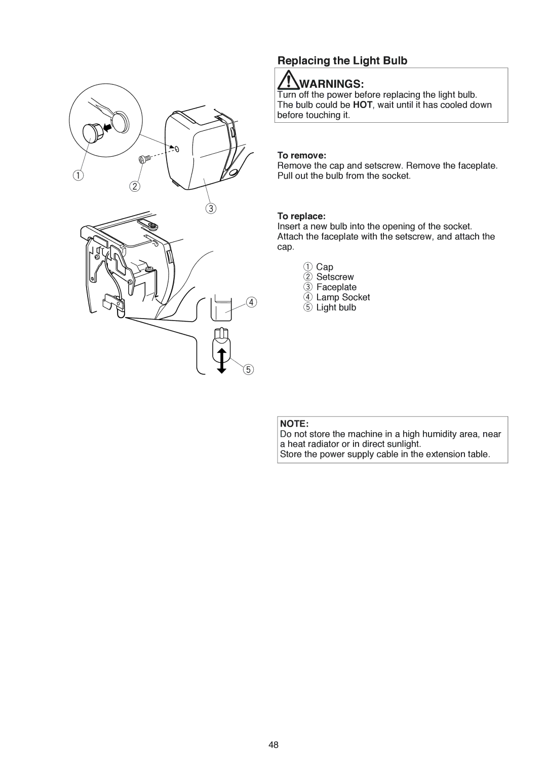 Janome 350E manual To remove, To replace 