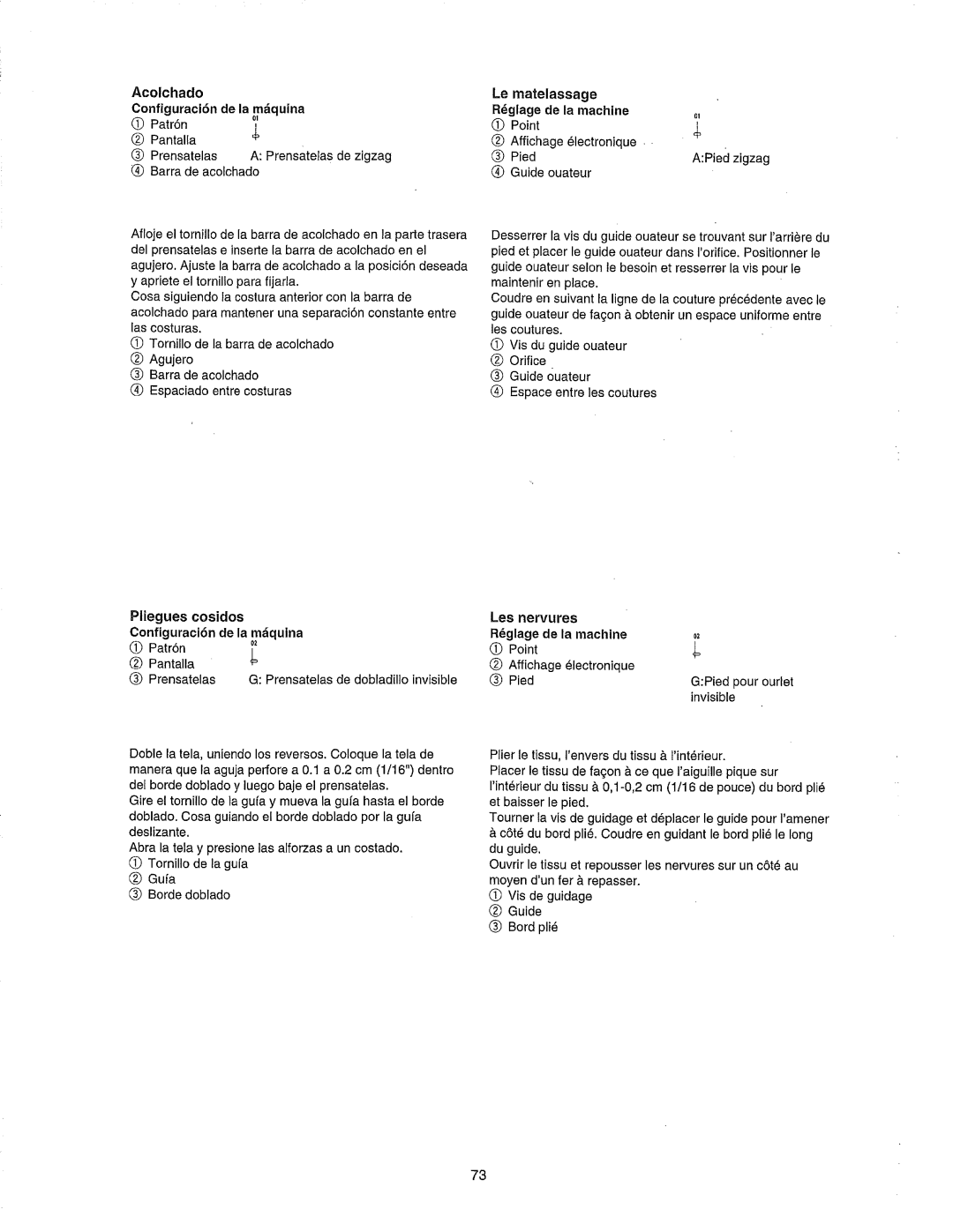 Janome 385.80802 owner manual Acolchado Configuraci6n De la mdquina Patr6n 