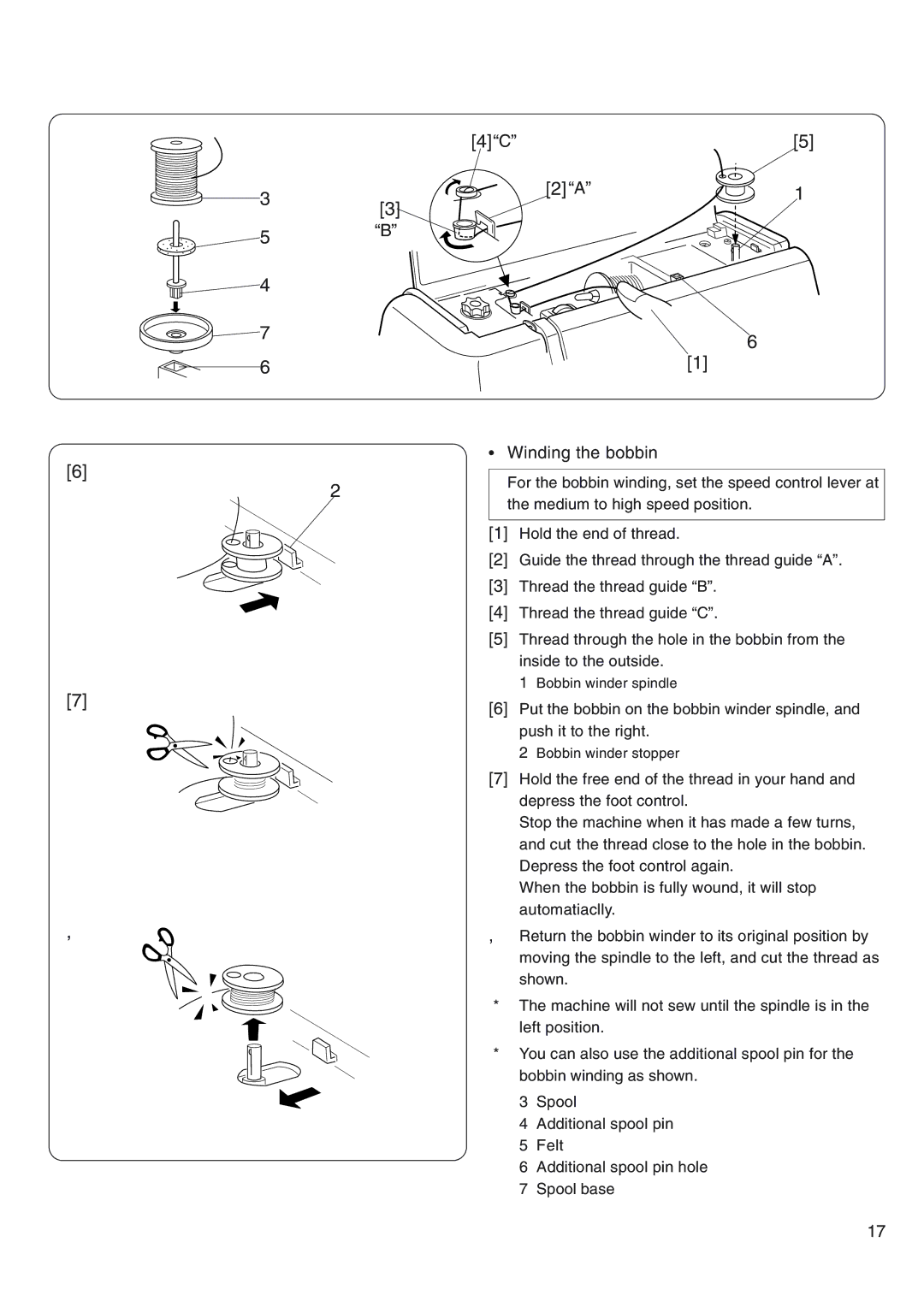 Janome 4800 manual Winding the bobbin 