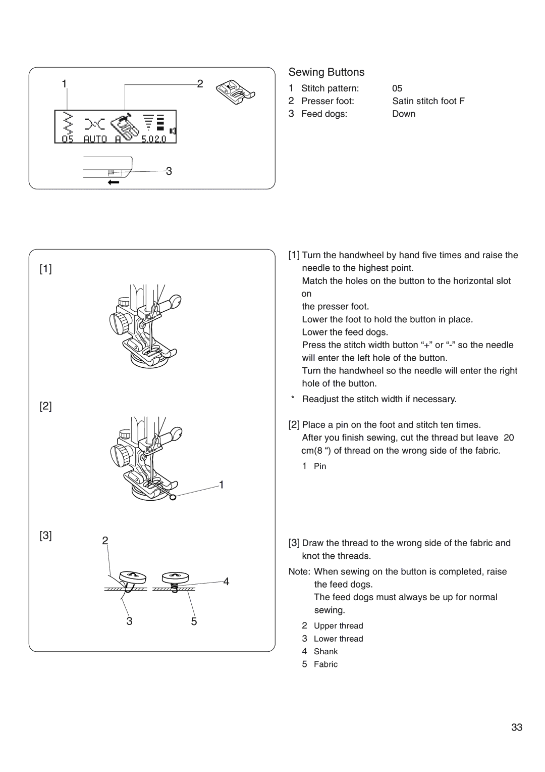 Janome 4800 manual Sewing Buttons 