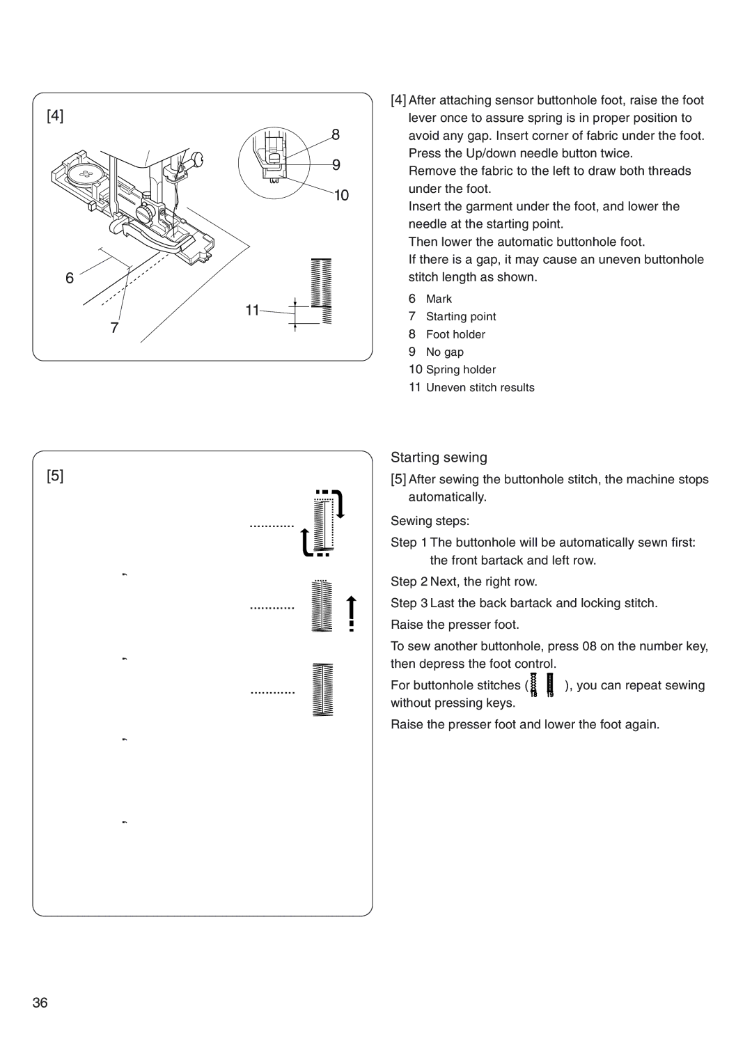 Janome 4800 manual Starting sewing 