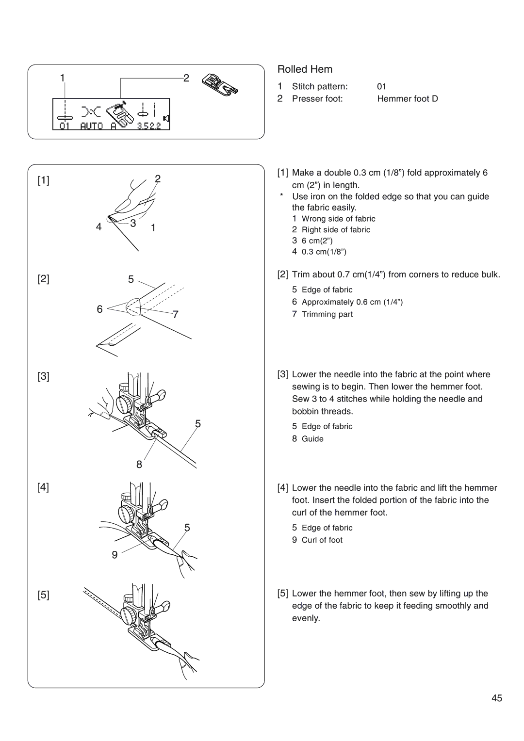 Janome 4800 manual Rolled Hem 