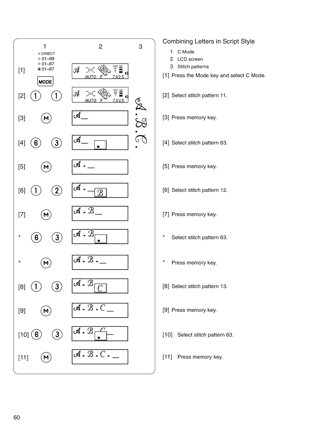 Janome 4800 manual Combining Letters in Script Style 