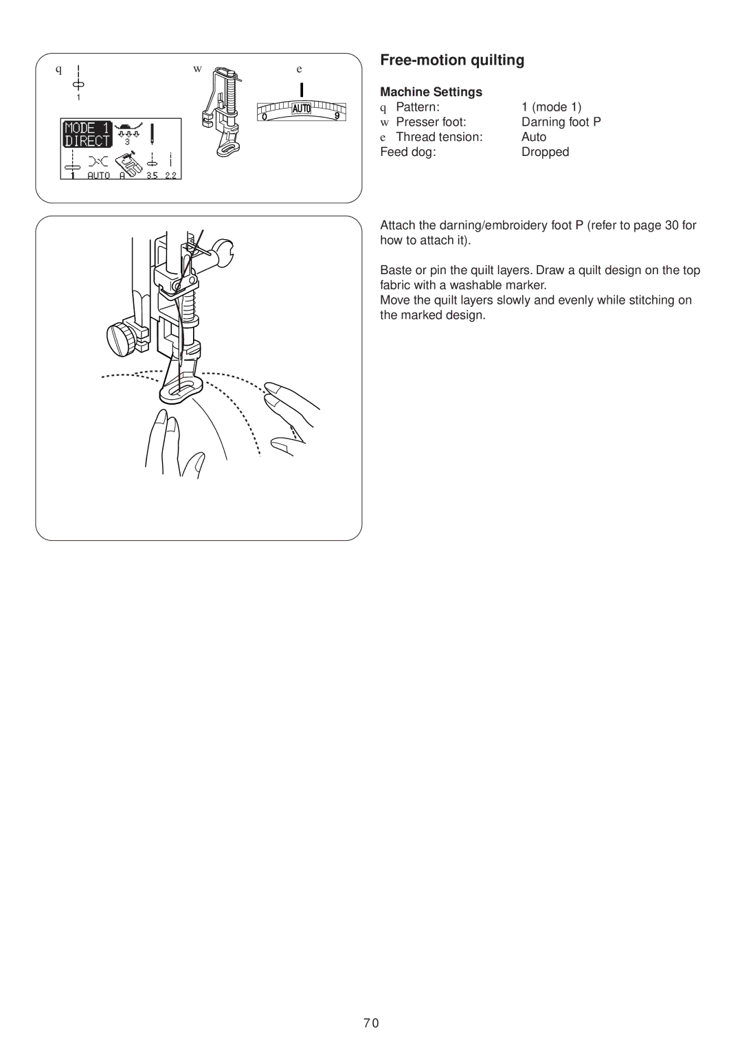 Janome 4900 QC manual Free-motion quilting 