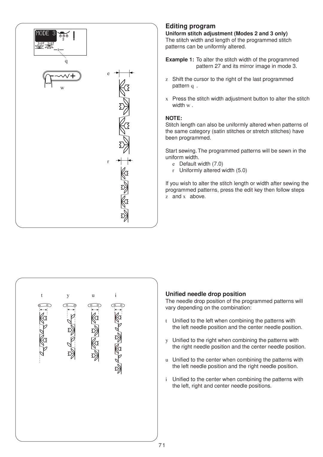 Janome 4900 QC manual Editing program 