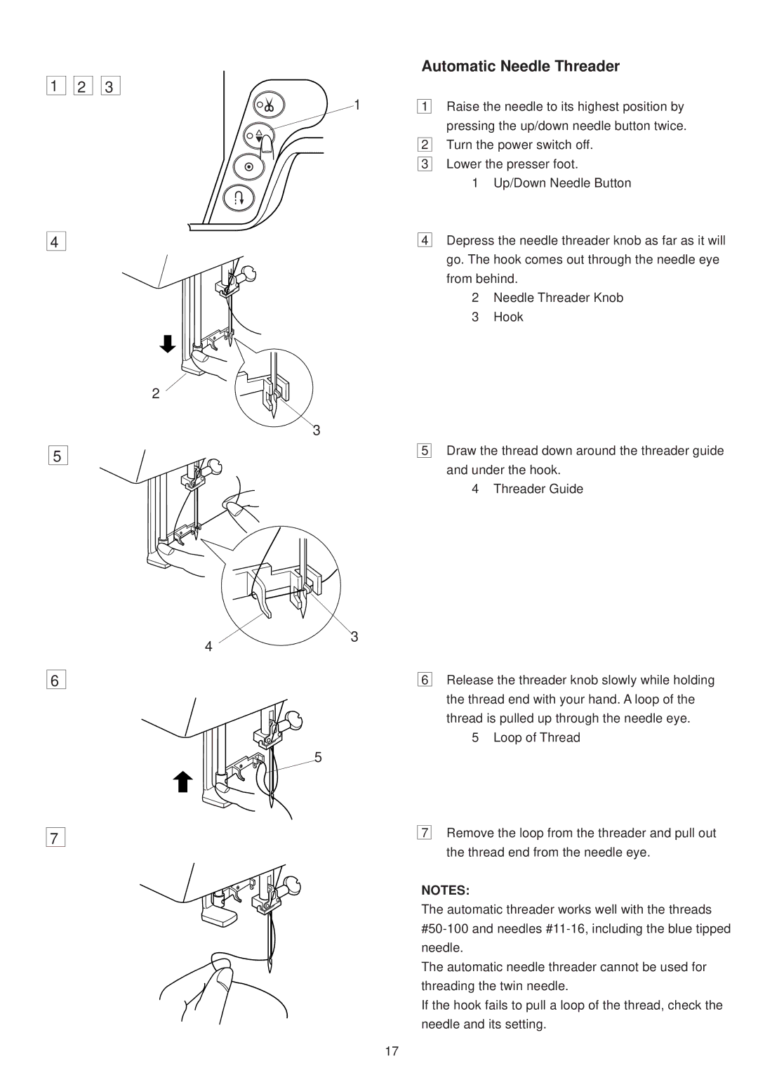 Janome 6500 manual Automatic Needle Threader 