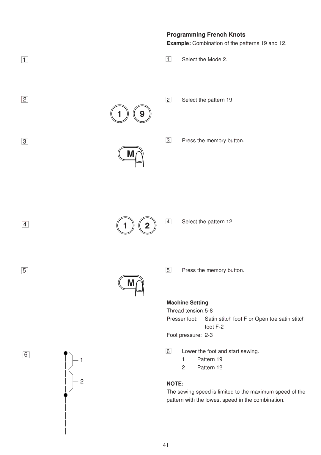 Janome 6500 manual Programming French Knots 