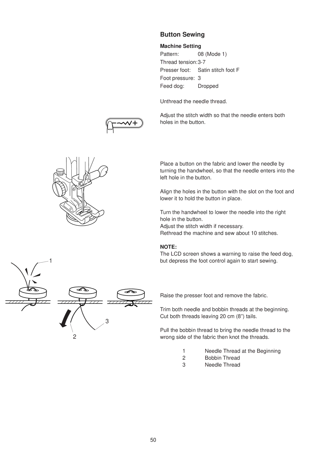 Janome 6500 manual Button Sewing 