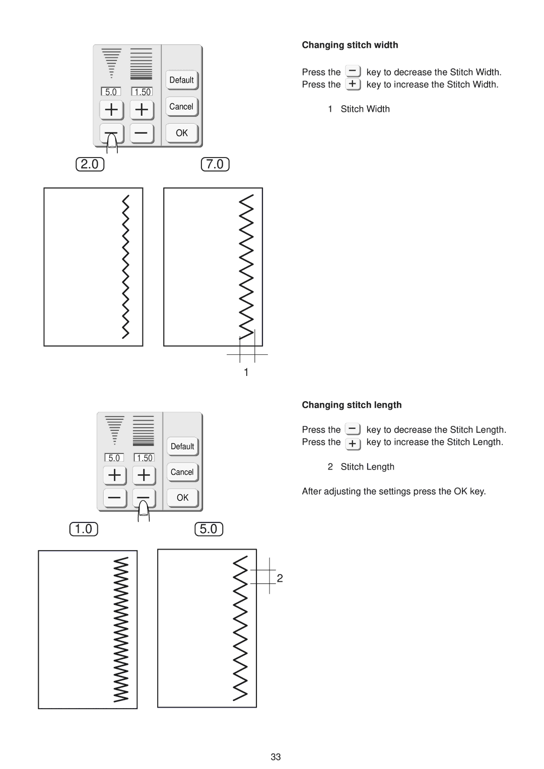 Janome 9500 manual 07.0, Changing stitch width 