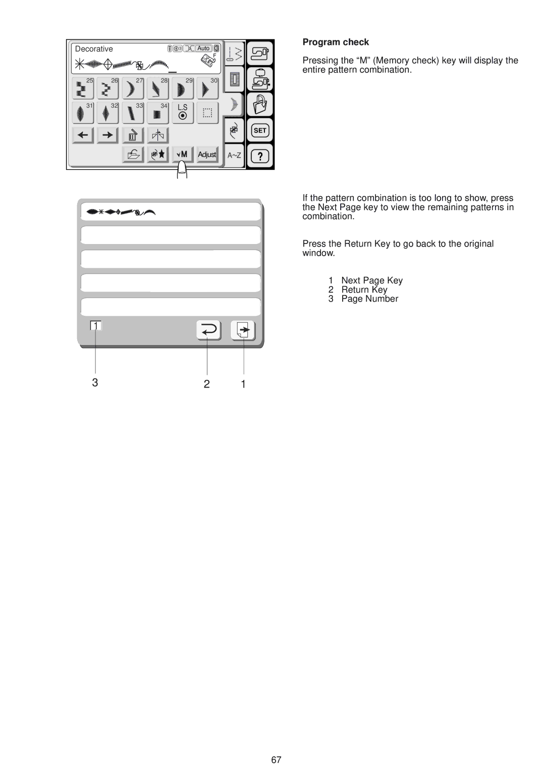 Janome 9500 manual Program check 