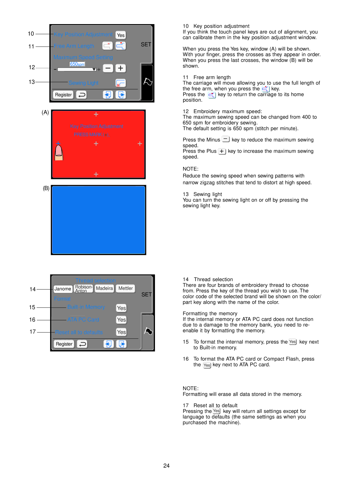 Janome 9700 manual Set 