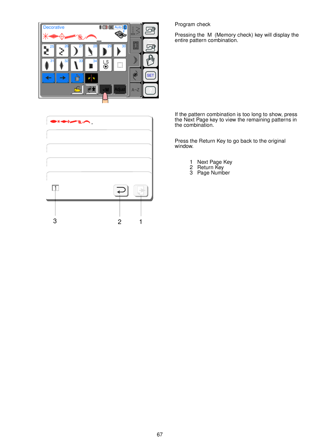 Janome 9700 manual Program check 