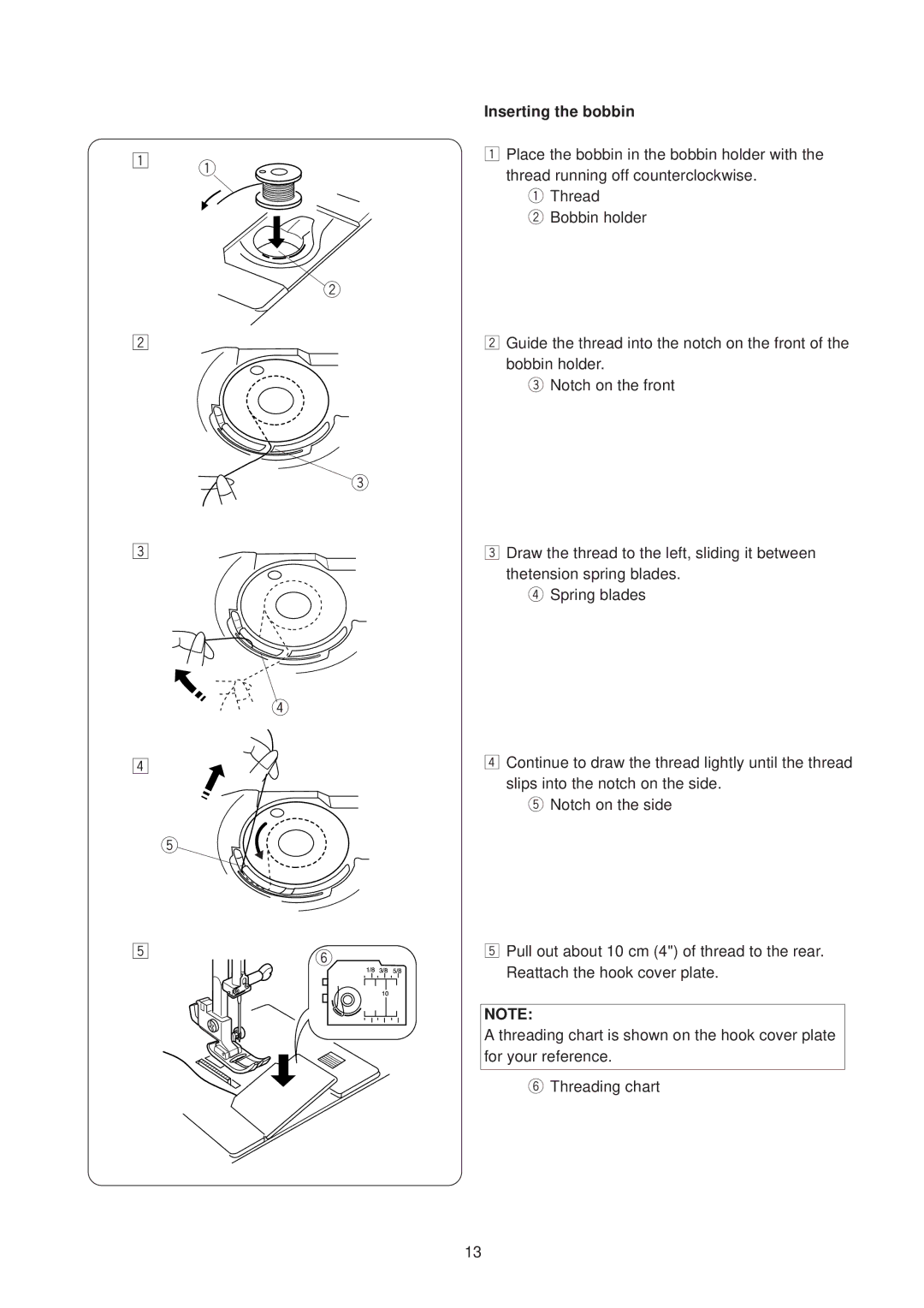 Janome JP760 manual Inserting the bobbin 