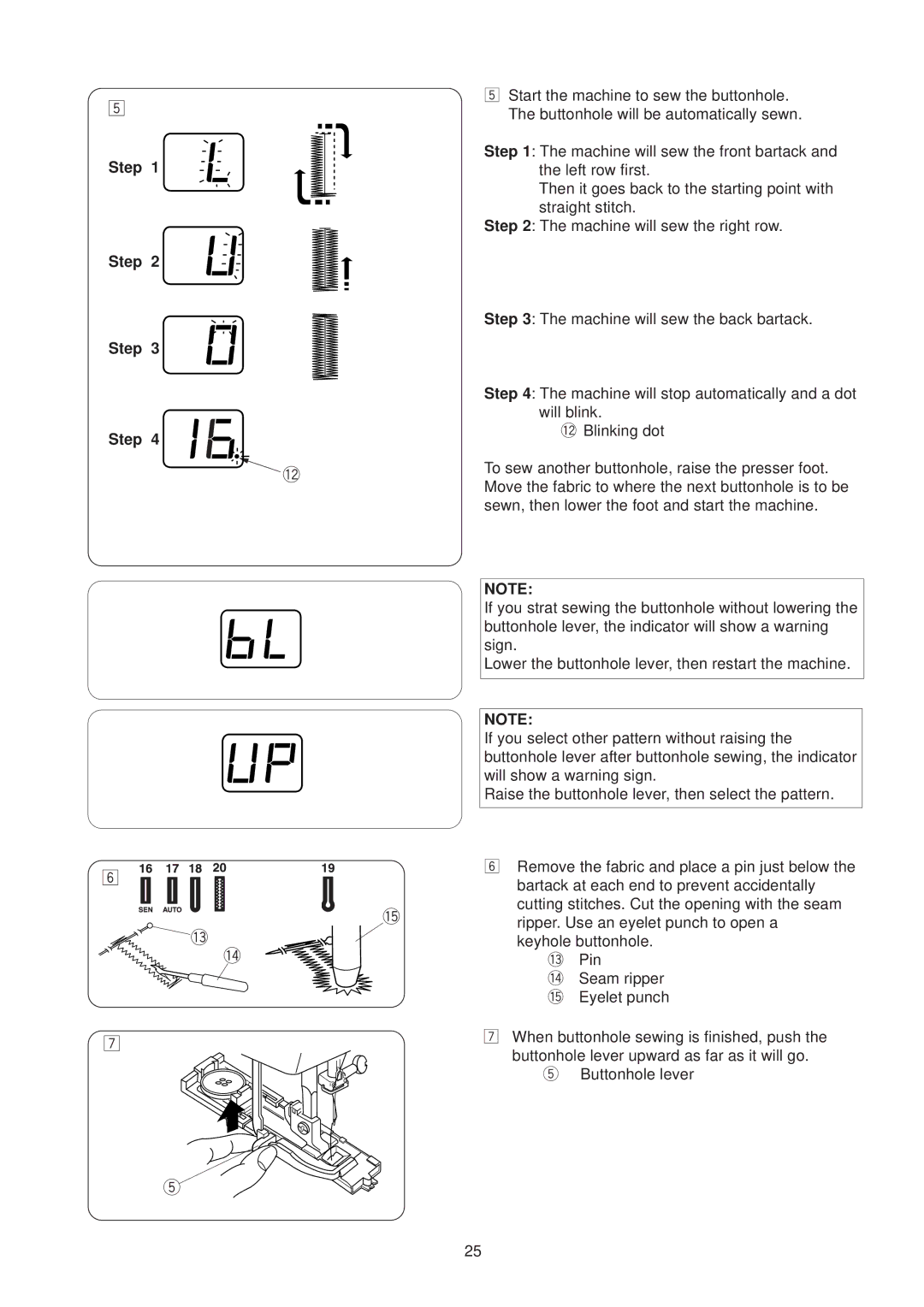 Janome JP760 manual Step 