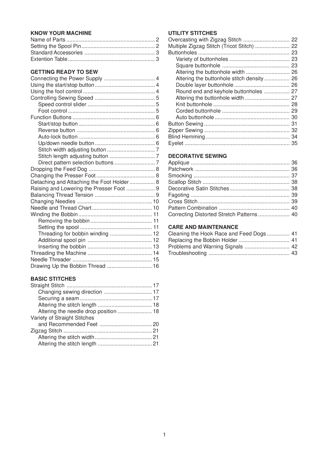 Janome JP760 manual Know Your Machine Utility Stitches 