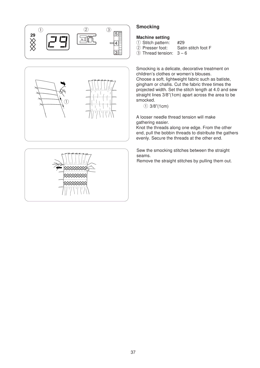 Janome JP760 manual Smocking 