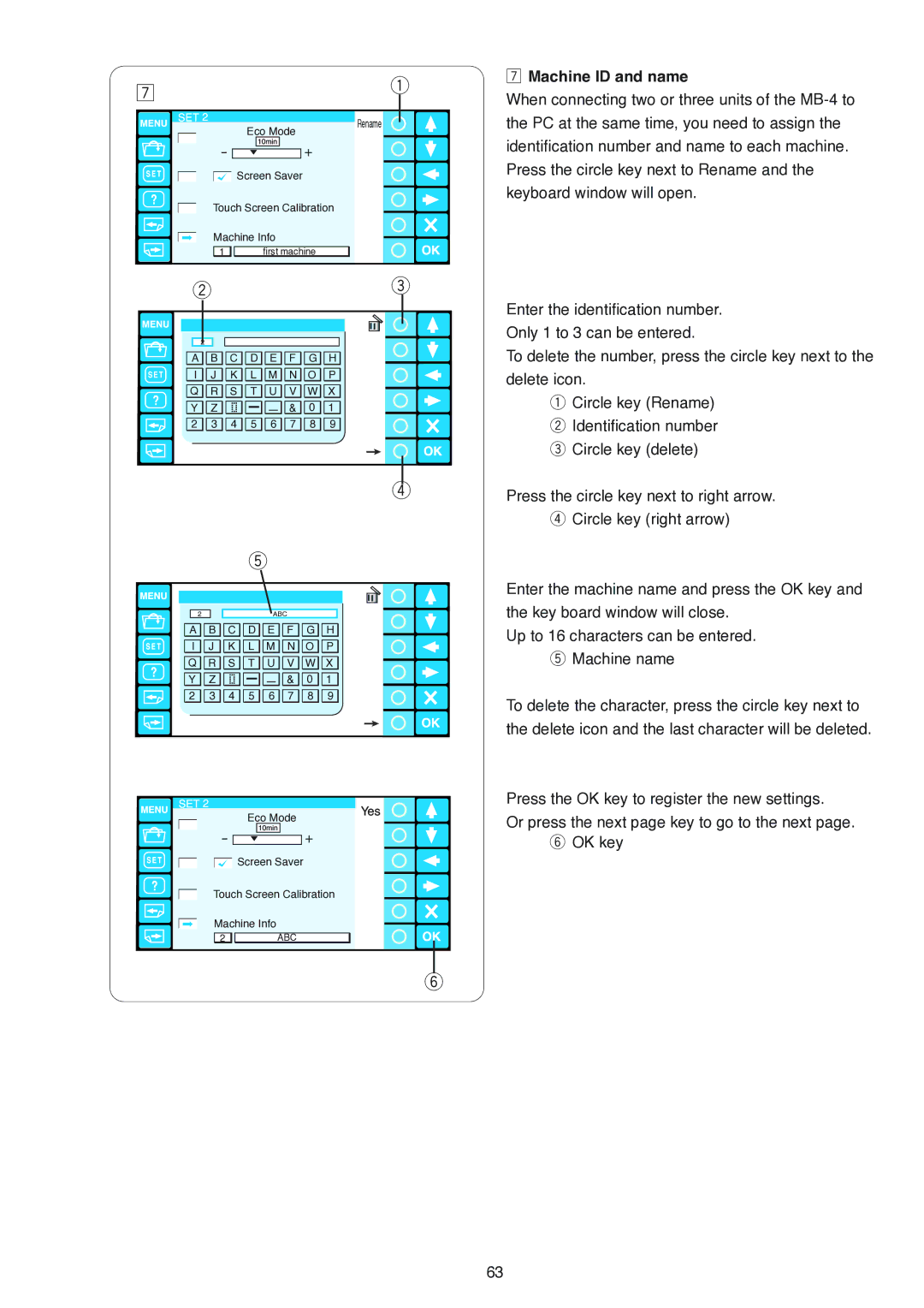 Janome MB-4 manual Machine ID and name 