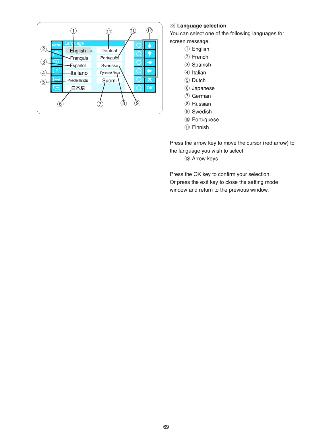 Janome MB-4 manual ¤3Language selection 