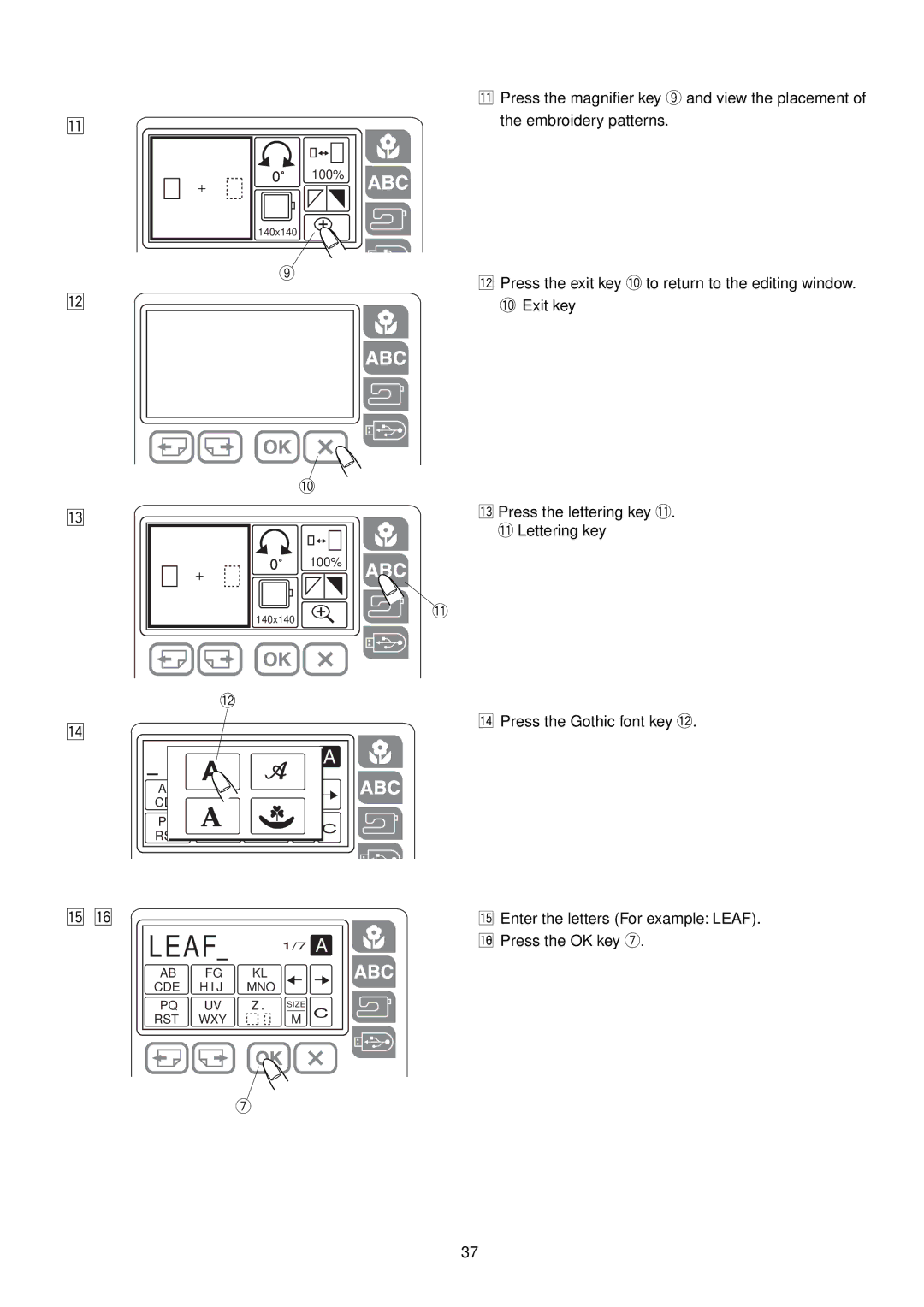 Janome MC 200E manual Leaf 