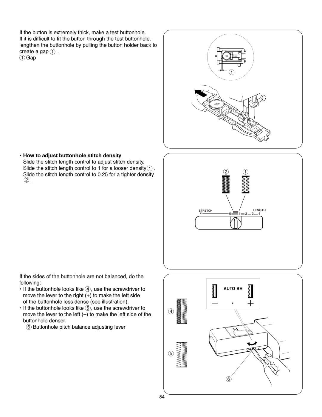 Janome MS-5027 instruction manual How to adjust buttonhole stitch density 