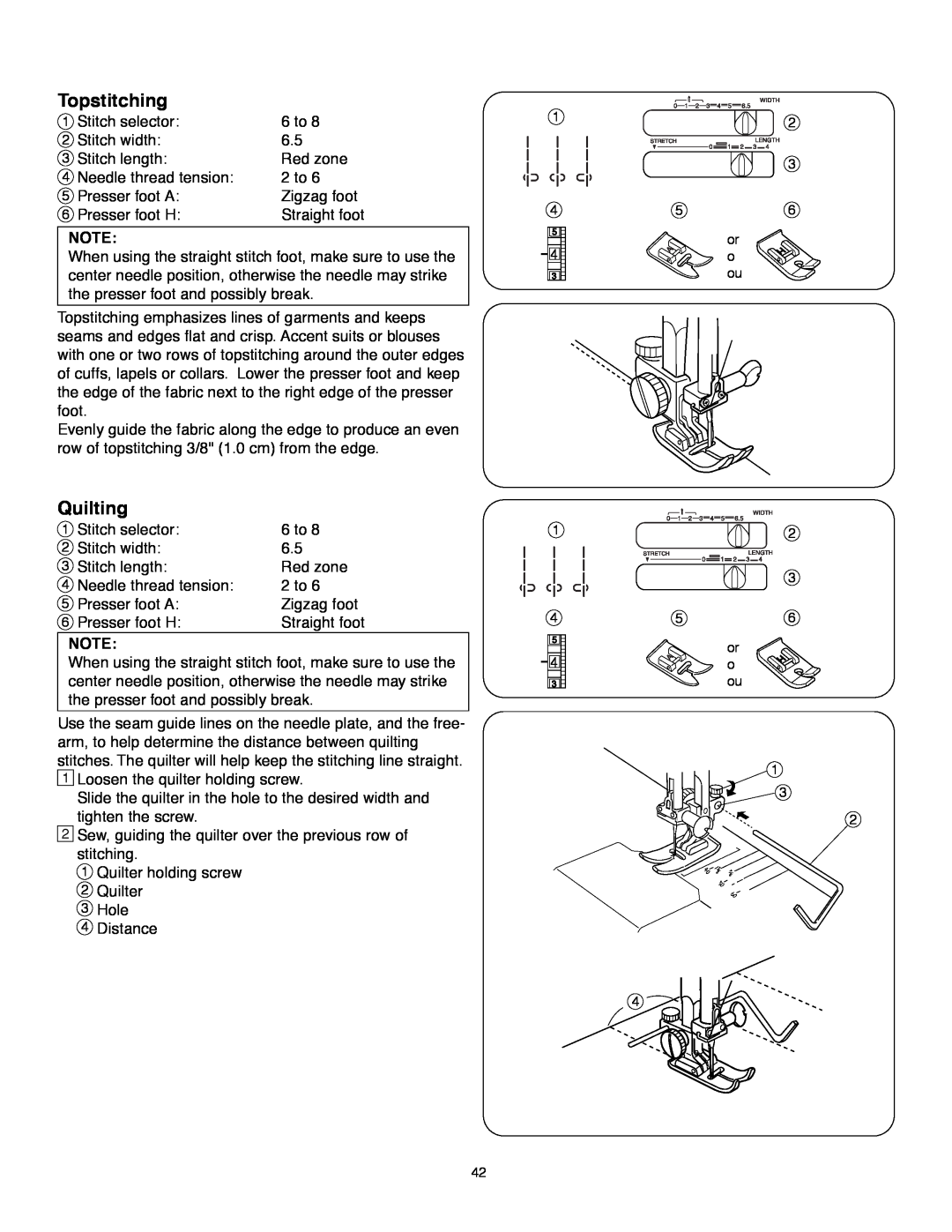 Janome MS-5027 instruction manual Topstitching, Quilting 