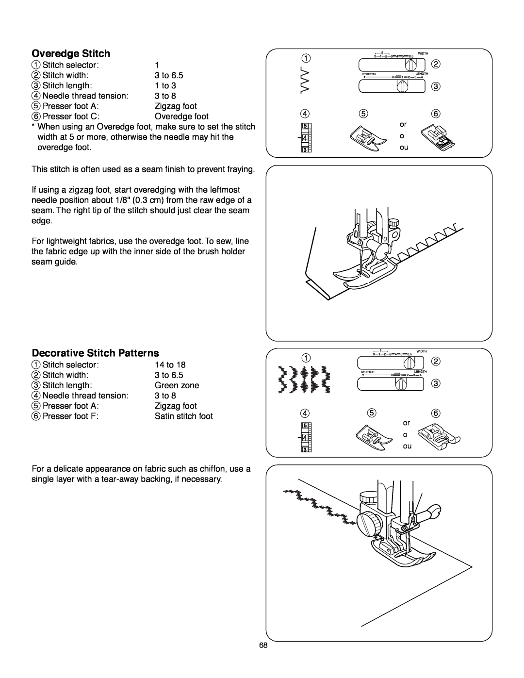 Janome MS-5027 instruction manual Overedge Stitch, Decorative Stitch Patterns 