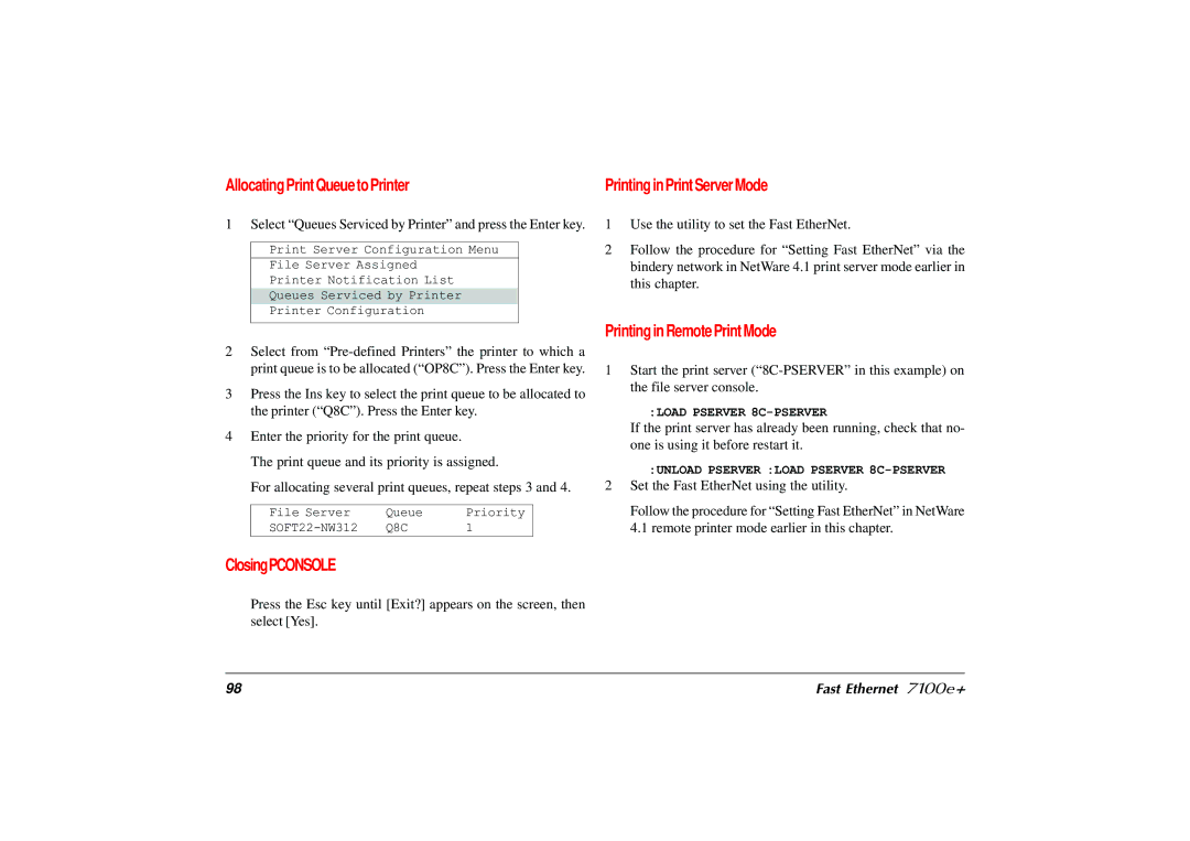 Japan Tiger 7100e+ user manual Printing in Print Server Mode, Printing in Remote Print Mode 