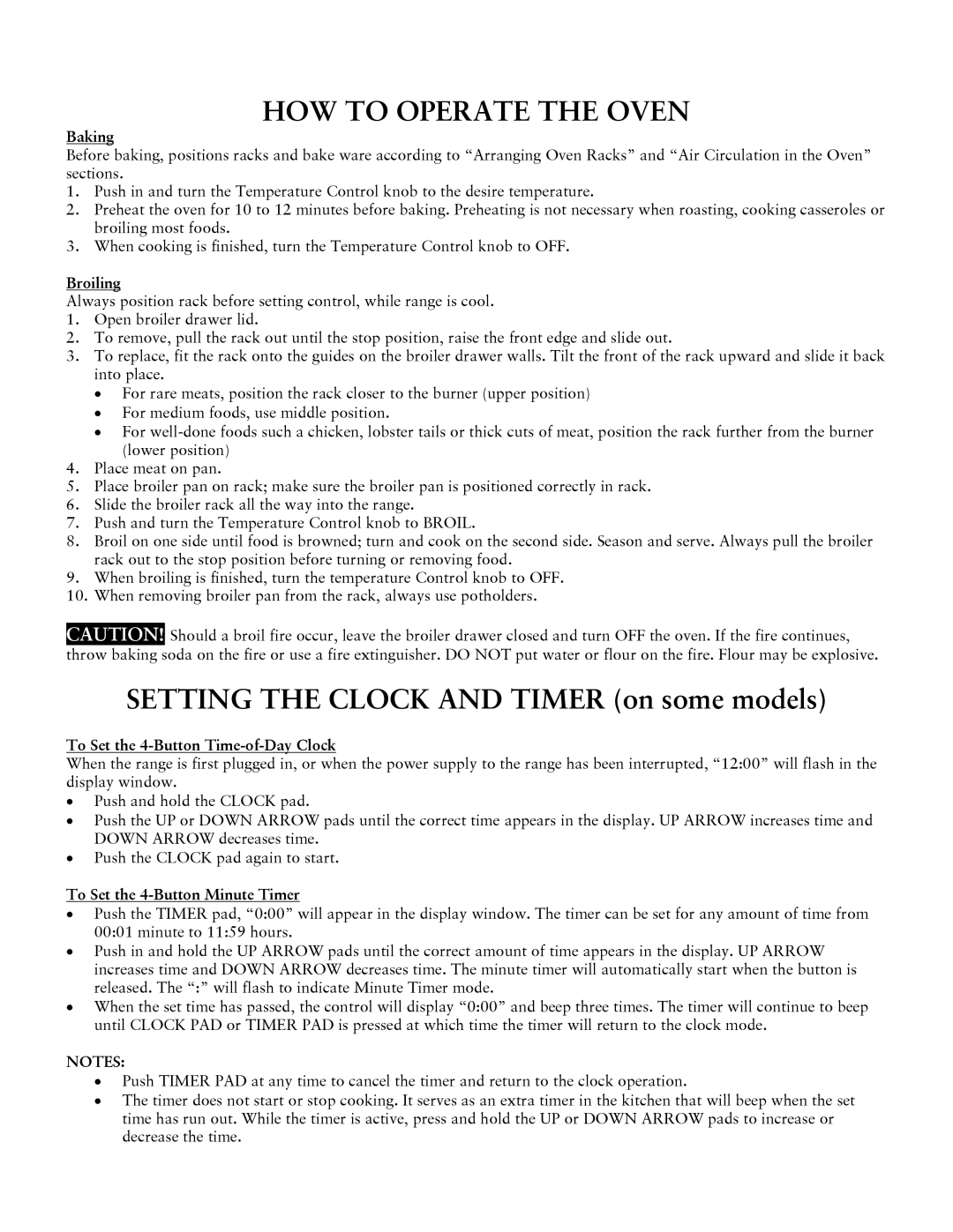 Jarden consumer Solutions Jarden consumer Solutions user manual HOW to Operate the Oven, Baking, Broiling 