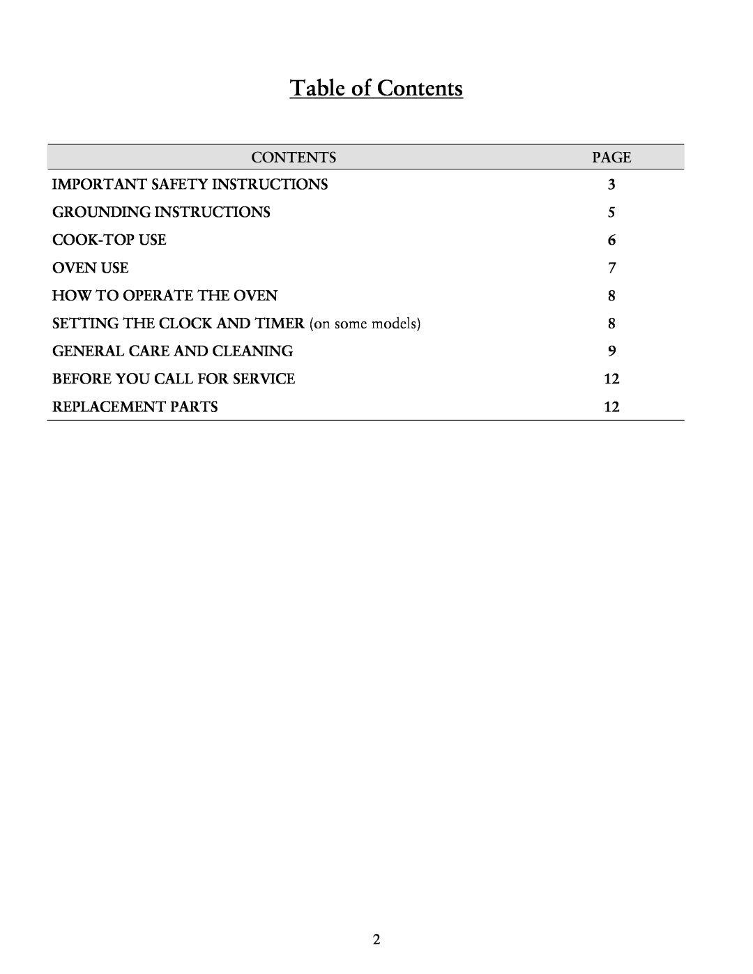 Jarden consumer Solutions Jarden consumer Solutions user manual Table of Contents 