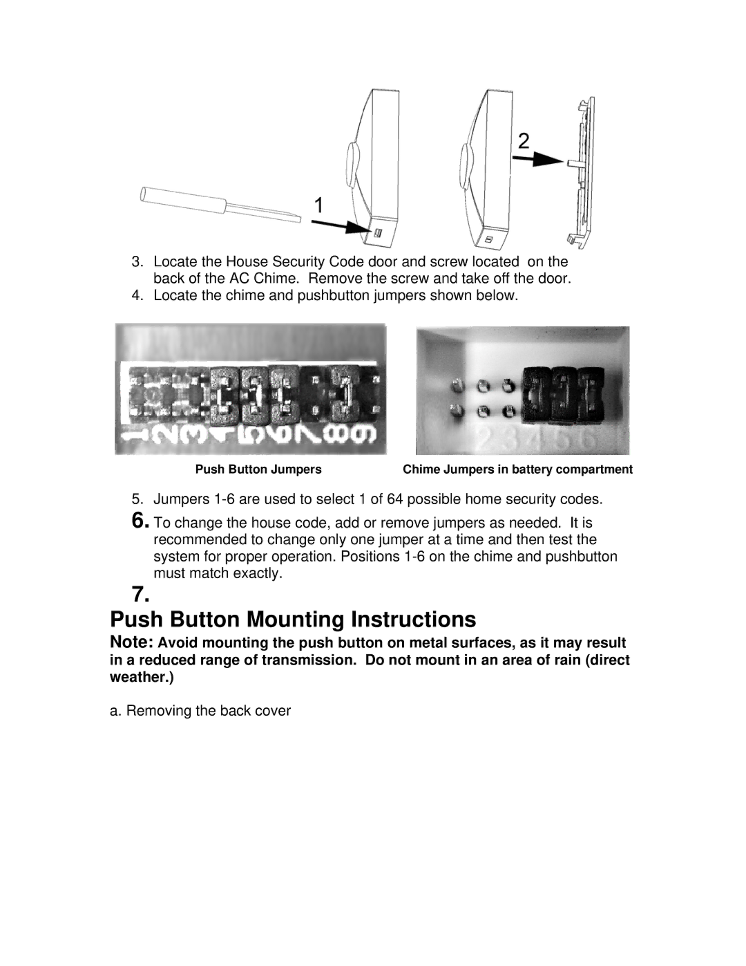 Jasco 19200 installation instructions Push Button Mounting Instructions 