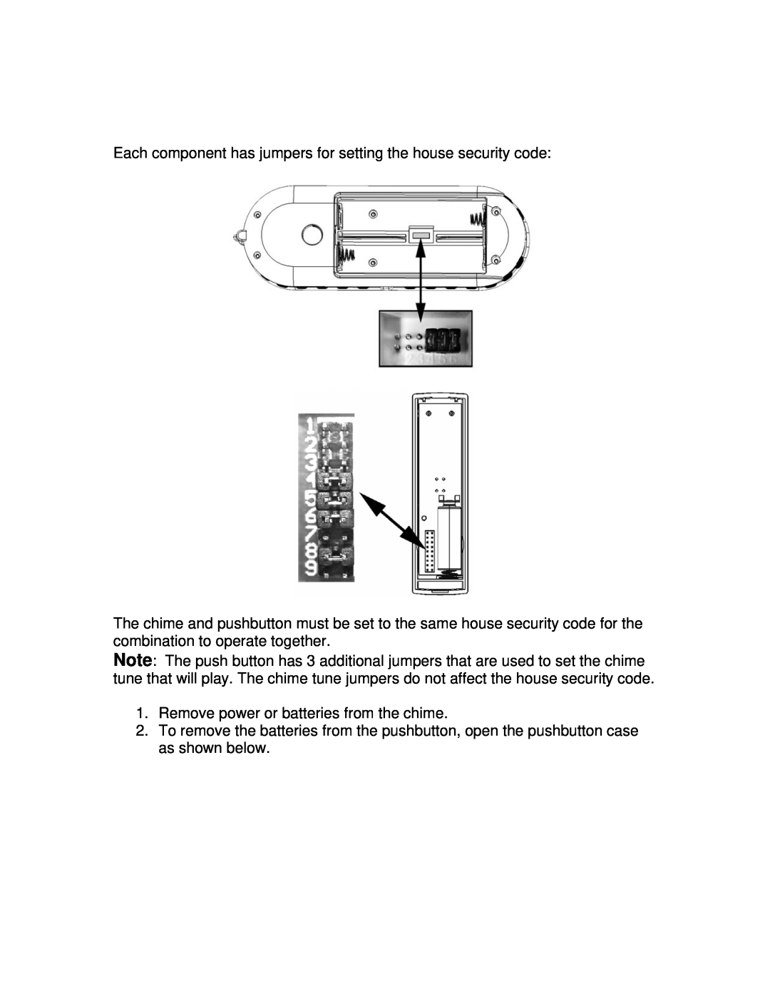 Jasco 19200 installation instructions Remove power or batteries from the chime 